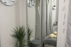 Standard Mirror Door Set with Bright Silver Frames