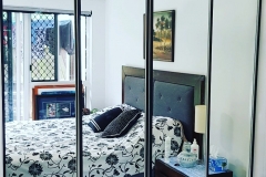 Black Frame Mirror Sliding Robe Doors