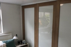 Frameless Timber Look Sliding Robe Doors