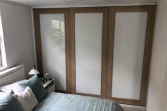 Frameless Timber Look Sliding Robe Doors