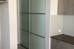 Split Panel Soft White Opti Glass Pantry Doors