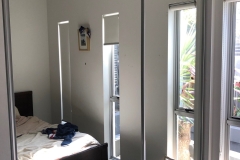 Standard Framed Mirror Sliding Robe Doors with Bright Silver Frame