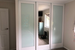 Framed Colonial Doors with Soft White Glass and Mirror inserts