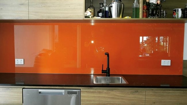 Orange Glass Splashback