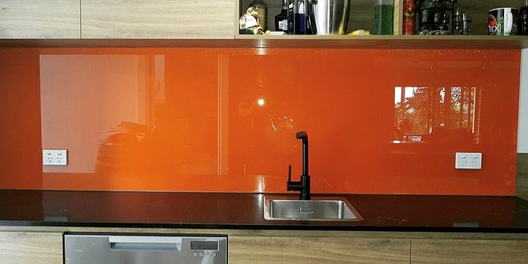 Orange Glass Splashback