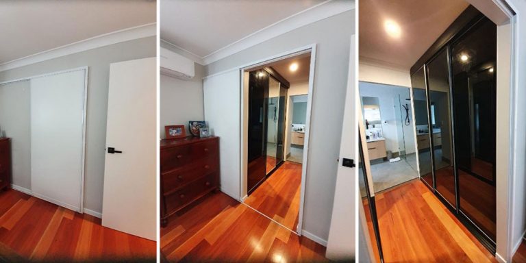 Black Glass Sliding Wardrobe Doors